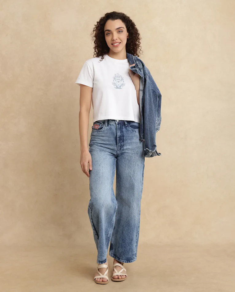 RAREISM Embroidered Denim Jacket Myntra ₹2,699